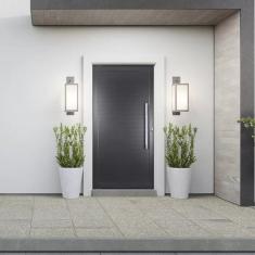 Porta de Aluminio Lambril Pivotante 220x100cm com Puxador Preto