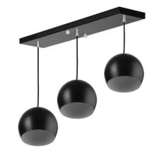 Lustre Pendente Bola Triplo Base Retangular Preto - MARRYLUZ
