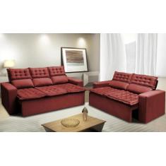 Conjunto de Sofá 3 e 2 Lugares Retrátil e Reclinável Cama inBox Slim 2