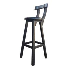 Banqueta Alta de Madeira com Encosto Girafa Banco Alto Para Balcão Ban