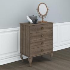 Cômoda Clássica 4 Gavetas - Rústico - Movelbento