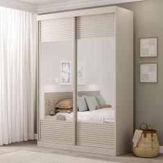 Guarda-Roupa Solteiro 2 Portas com Espelho Samambaia CabeCasa MadeiraMadeira Off White