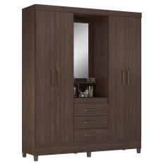 Guarda Roupa Capelinha Pérsia 4 Portas com Espelho - Demóbile Café Touch