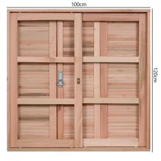 Janela com Caixilhos de Correr Pra Vidros Quadriculados e Veneziana de Abrir 3 Folhas