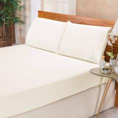 Jogo De Cama Ponto Palito Percal 180 Fios Elegance Solteiro 02 Peças - Palha
