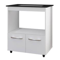 Balcão para Cooktop Elisa 5 Bocas com 2 Portas Branco - Moblis