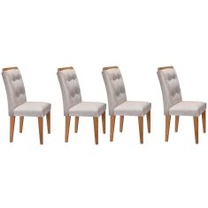 Cadeira Sala de Jantar Imperatriz Kit 4 Un Imbuia/Suede Creme - Rufato