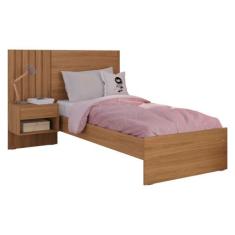 Cama de Solteiro 100% MDF Com Mesa de Cabeceira Camarú - Zara - Robel 