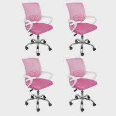 Kit 4 Cadeiras para Escritório Diretor Tela Mesh Tok 3310