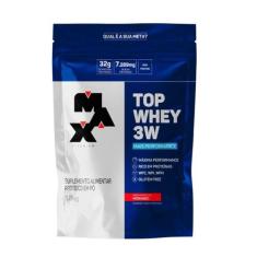 Top Whey 3W Whey Protein Isolado 1,8Kg Refil Max Titanium, Morango