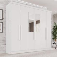 Guarda-Roupa Casal com Espelho 6 Portas 2 Gavetas França - Espresso Mó