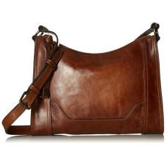 Frye Melissa Bolsa transversal com zíper, Conhaque, One Size