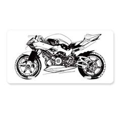 DIYthinker Etiqueta de aço inoxidável para decoração de placa de carro com ilustração de motocicleta preta
