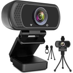Webcam HD 1080p Web Camera, USB PC Computer Webcam com microfone, laptop desktop Full HD Camera Video Webcam 110 Degree Widescreen, Pro Streaming Webc