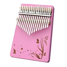 Piano de Dedo 17 Teclas Kalimba Instrumento de Polegar, Série Rosa Piano de Dedo de Bolso Piano, Mbira Piano para Amantes de Música, com Martelo de Afinação (18 cm X 13 cm) P
