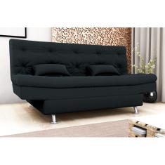 Sofá Cama Salomé Veludo Preto E451 - Matrix