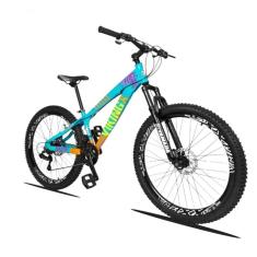 Bicicleta Vikingx Freeride Aro 26 Câmbios Shimanos 21v Azul Laranja