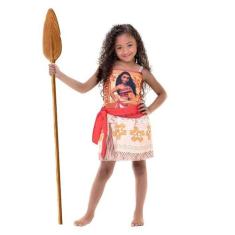 Fantasia Moana Infantil Vestido Com Faixa Princesas Disney - Global Fa