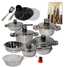 Jogo De Panelas Com 25 Pecas Em Aço Inox Frankfurt - Nakasaki