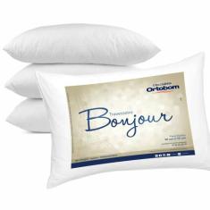 Kit Travesseiros 04 Peças Bonjour Fibra Siliconizada em Microfibra 70c