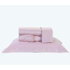 Lençol Solteiro King 400 Fios Algodão Egípcio Rosa - Doce Lar Enxovais