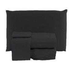 Jogo de Lençol Cama Casal Padrão Box 3 Peças Liso com Elástico - Promo