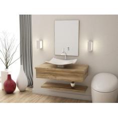 Bancada Metrópole 806w 80cm C/cuba F44 e Espelheira - Compace, Carvalh