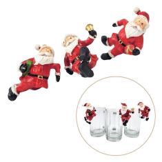 Kit 3 Papai Noel De Pendurar No Copo Enfeite De Natal Mesa