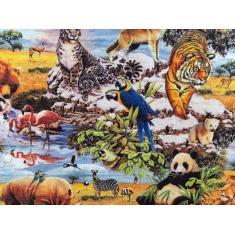 Quebra-cabeça Puzzle Reunião de Animais de 500 peças em MDF - Reidopen