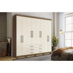 Guarda Roupa 8 Portas E 6 Gavetas C- Pés Master 8.6 Jatobá-areia - Santos Andirá