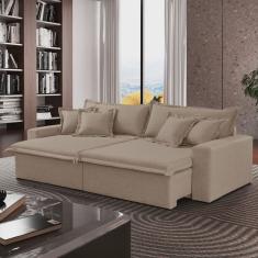 Sofá Cama Áustria 3 Lugares Retrátil Reclinável 230cm Veludo