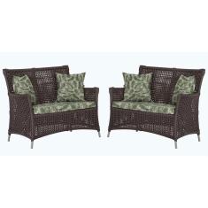 2 Sofás área Externa Igapó Alumínio Fendi Corda Náutica E5 Marrom