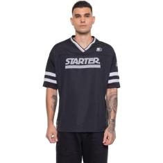 Camiseta Masculina Starter Oversized Estampada Preta, G