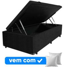 Cama Box Baú Solteiro 88x188x41cm Varias Cores + 1 Travesseiro FL - Co