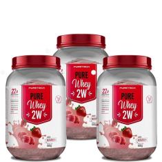 Kit 3x Whey Protein 2W 900g - PureTech-Unissex
