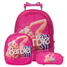 Bolsa Escolar de Rodinhas Barbie Juvenil Resistente Tam G - Toys 2U