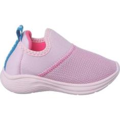 Tênis Infantil Feminino Pé com Pé Calce Fácil de Elástico Menina Rosa-Feminino