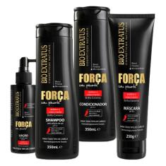 Kit Bio Força com Pimenta Shampoo Condicionador 350ml Máscara Loção
