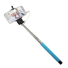 Bastão de Selfie com Cabo P2 Azul