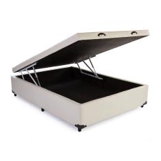 Cama Box Baú Casal Suede Bege - 39x138x188