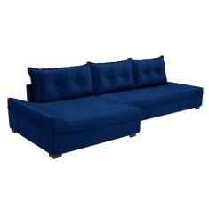 sofá de canto guarapari veludo azul