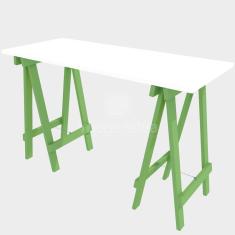 Escrivaninha Cavalete Pés em Madeira Maciça Prática Madersilva Verde/Branca