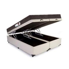 Cama Box Baú Queen Colchão Mola Ensacada Belos Sonhos + Box Sintético 71x158x198