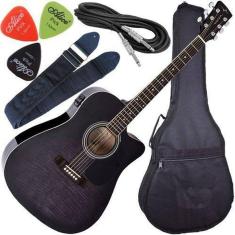 Kit Violão Eletroacústico Folk Cutaway Vogga Vck370 Bmf