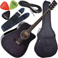 Kit Violão Eletroacústico Folk Cutaway Vogga Vck370 Bmf