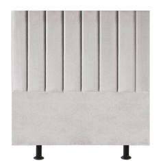 Cabeceira Estofada Cama Box Casal 140 Cm Taís Veludo cinzaclaro