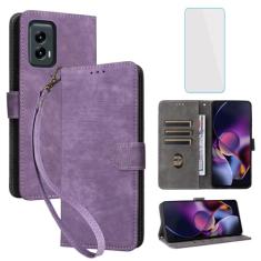 IUQXU Capa carteira para celular Motorola Moto-G-Stylus-5G-2024 com protetor de tela [bloqueio RFID] Suporte para cartão com suporte para homens e mulheres, capa para celular para Moto GStylus 5G 2024