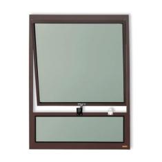 Janela de Alumínio Maxim-ar com Bandeira 80x60cm Vidro Mini Boreal Plu