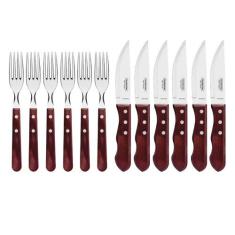 Jogo de Talheres para Churrasco 12 Peças - Jumbo Tramontina Vermelho