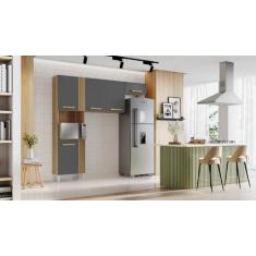 Cozinha Compacta Com 5 Portas Juma Cor Atacama Grafite - Aramóveis